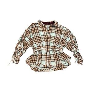 NWT free people peach tree combo flannel